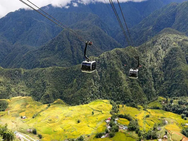 Sapa terraced rice fields H'mong village North Vietnam Fansipan highlands