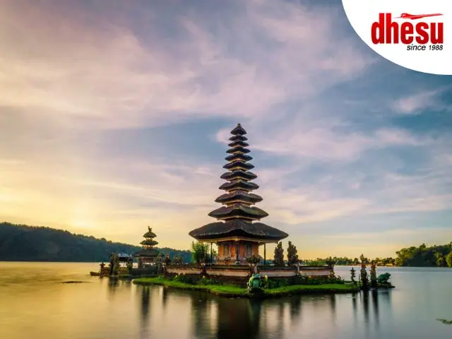 Pura Ulun Danu Beratan floating temple on Lake Beratan in Bedugul highlands, Bali